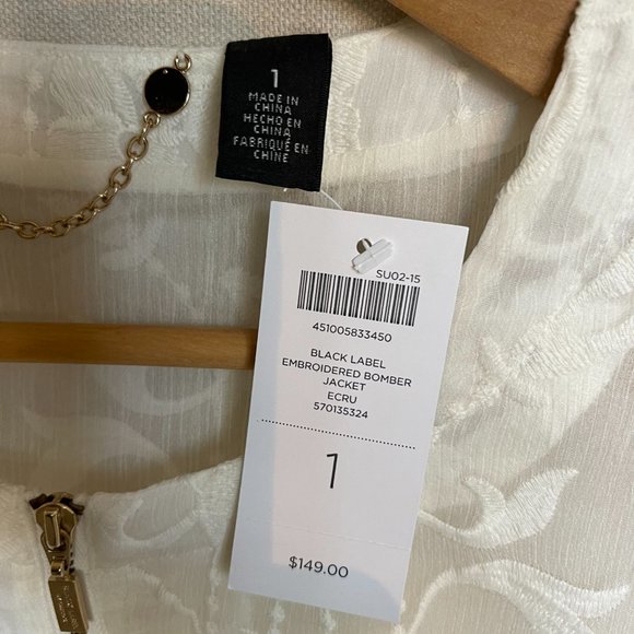 Chico's Black Label Bomber Jacket - Size 1 New with tags - Picture 4 of 5